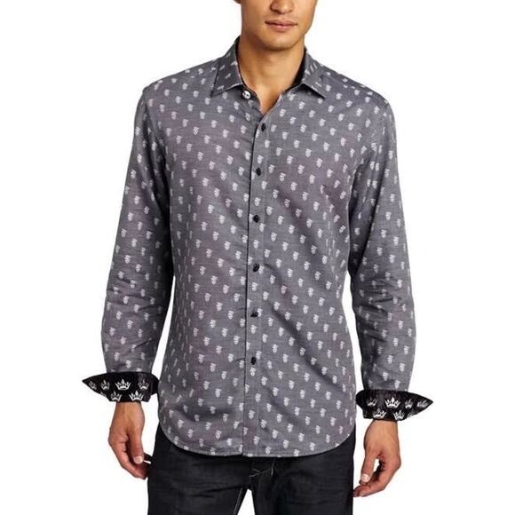 Robert Graham Skull & Crown Print Skull Buttons Limited Edition Shirt Men's 2XL - Picture 1 of 14